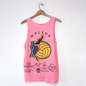 Vintage Molson Pro Beach East Tour Volleyball Tank Top Shirt Large